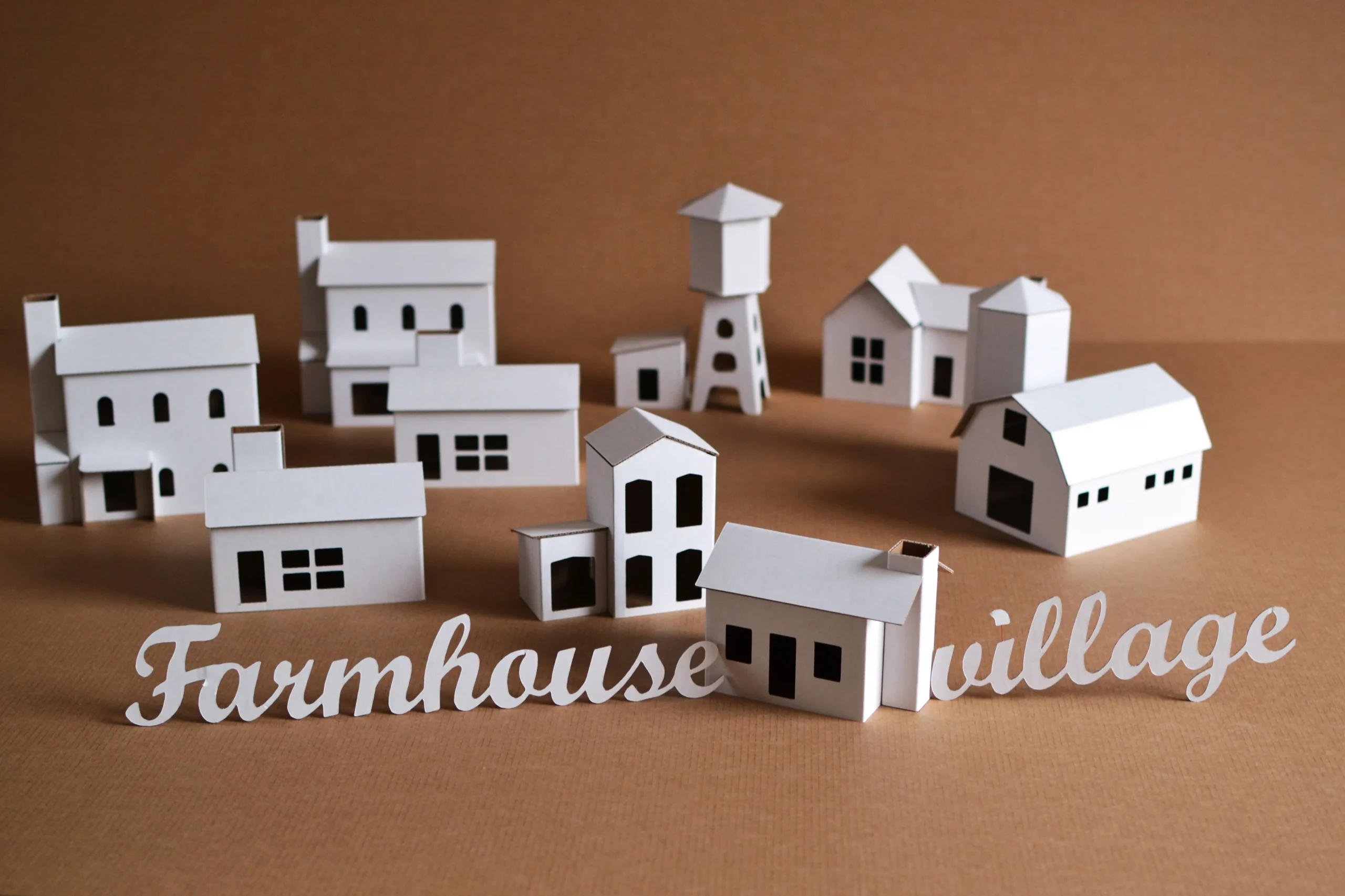 Black Cardboard Houses – Little Homes Set